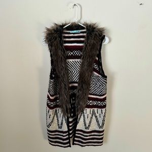Maurices Knit Faux Fur Vest